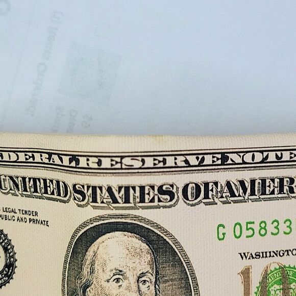 Cream Green $100 Bill Unisex Wallet Gag Gift College Card Holder - Picture 13 of 13